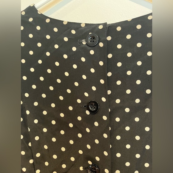 Vintage Nipon Boutique Silk Dress. Black with polka dots, size 8 - Picture 9 of 9